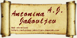 Antonina Jakovljev vizit kartica